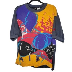 Vintage 90s Nike Air Jordan Flying Dunk Lay Up Big Logo T-Shirt Size Large